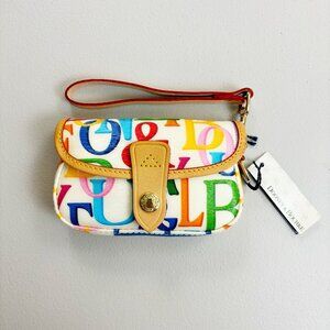 DOONEY & BURKE Retro Grafica Grafitti Flap Wristlet NWT Y2K Rare Registration